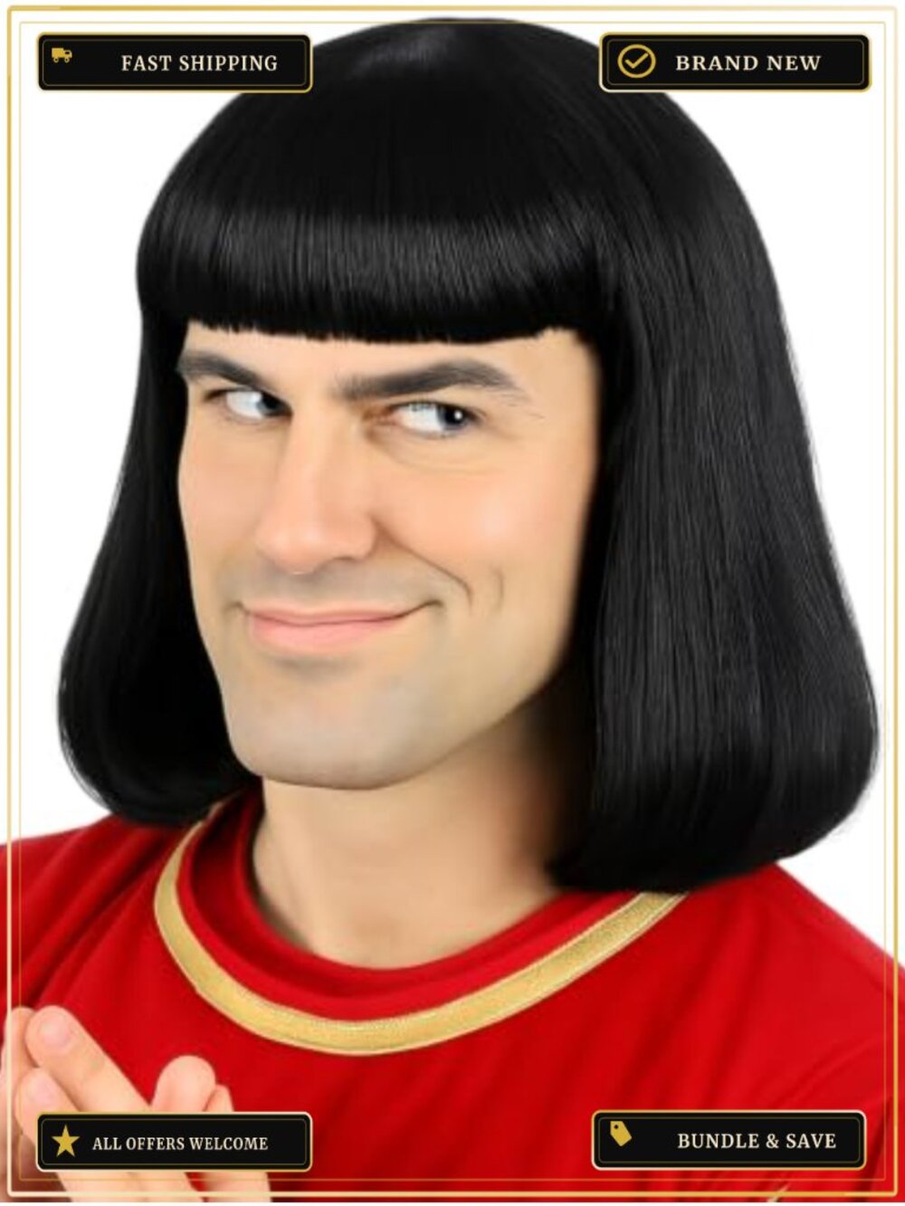 Short Bob Wig with Full Bangs Heat Resistant Synthetic Adult Costume Cosplay
